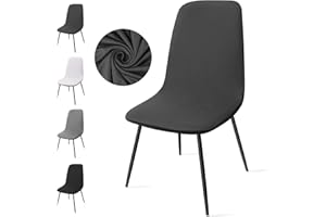 EOZAKAVOD Coprisedie con Schienale 6 Pezzi, Copertura delle Sedia Lavabile Estraibile Coprisedia Moderna Coprisedia per Sala da Pranzo Elastica Fodere per Sedia Adatta per Casa,Hotel(C-GrigioScuro,6PCS)