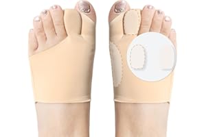 Chanurae Korekcja palucha koślawego, 1 para szyn na paluchy koślawe, separator palców, hallux valgus, do łagodzenia bólu, wbudowane wyjmowane silikonowe amortyzatory.