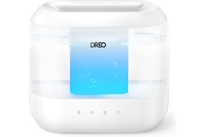 Dreo Luftfuktare för sovrum, 4 L cool dimma luftfuktare för hem, 32 H drifttid, diffusor för eterisk olja, 28 dB tyst luftfuk