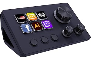 TreasLin N3 Programmierbares Stream Controller Deck mit LCD-Tasten&Drehreglern-Benutzerdefiniertes Makro-Steuerungs-Keypad für Streaming (OBS,Twitch,YouTube),Video,Gaming-Für Win&Mac