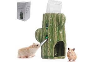 Kelivi Hamster Water Bottle with Stand, 2-in-1 Adjustable 80ml, Guinea Pig Water Bottle for Glass Tank, No Dripping, Chew Proof, Mice, Rats
