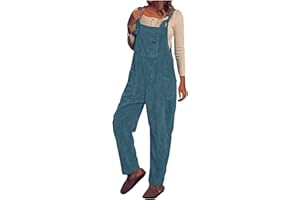 HAOLEI Corduroy Dungarees for Women UK Sale Clearance,Jumpsuits Ladies Loose Fit Winter Suspender Bib Overalls Solid Rompers Wide Leg Trousers Pants Playsuit with Pockets Size 8-16