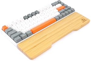 MAMBASNAKE Reposamuñecas de Bambú para Teclado de 61 Teclas 60%,Bambú de Grado A,Muñequera Ergonómica,Tacto de Madera Maciza,Patas de Goma Antideslizantes,Alivio del Dolor,Fácil Escritura/Juego