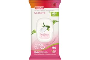Beaphar - Pet Wipes - Sensitive Grooming Wipes for Cats & Dogs - 100% Plant-Based, Biodegradable Wipes – With Aloe vera –30 Wipes – pH neutral – Hypoallergenic - No perfume, ideal for sensitive skin