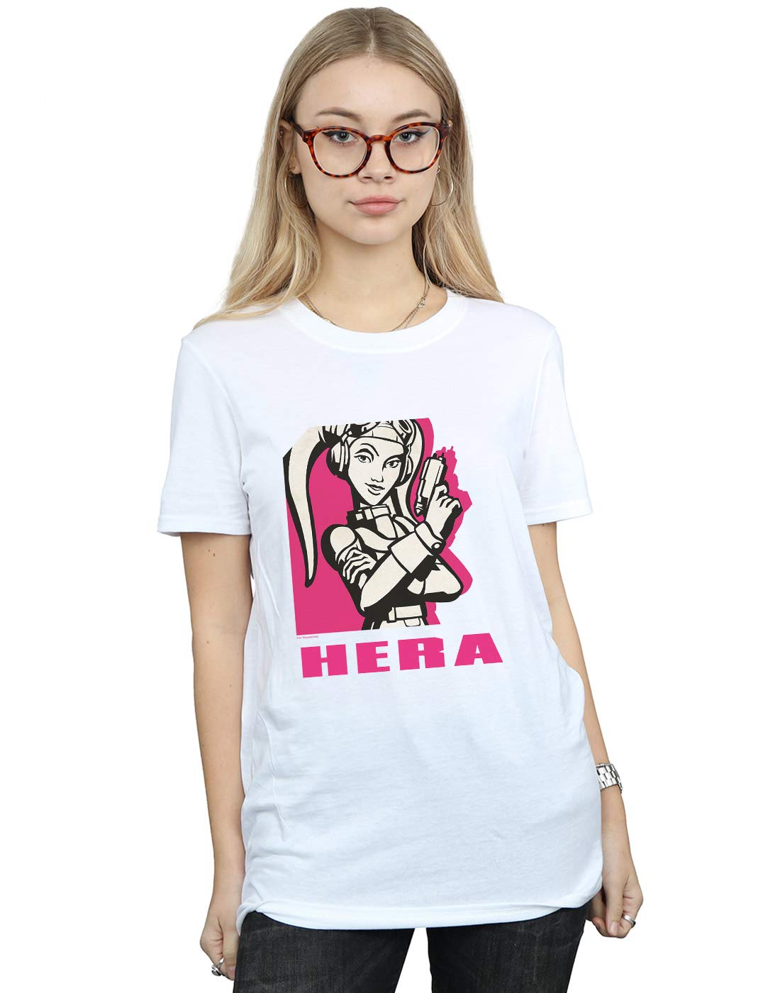 Star-Wars-Damen-Rebels-Hera-Boyfriend-Fit-T-Shirt-Wei-Large
