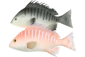 Gresorth 2 Pack Künstlich Schwarz & Rot Snapper Fälschung Fisch Hängend Dekoration Zuhause Party Weihnachten Anzeigen - 2 Stück