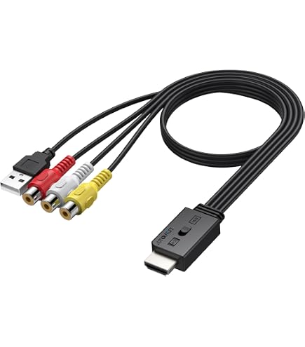 Adattatore HDMI A RCA 3 Prese – Convertitore Rosso Bianco Giallo Con Oro E Rame Per TV E Proiettori