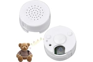 RUOJIAR 30 Seconds Mini Voice Recorder for Teddy Bears,Recordable Voice Device Voice Box,Compact Sound Recorder Button Box,Compact and Portable,Gifts for Birthday,Christmas,Halloween,Indoor&Outdoor Use(White)