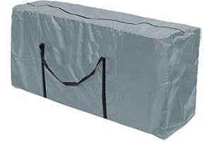 SEIYOGDS Borsa Portaoggetti per Mobili da Giardino, Tessuto Oxford Resistente Agli Strappi Impermeabile Resistente ai Raggi UV con Maniglia per Trasporto Inclusa Custodia (116x47x51cm, Argento)