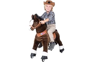 Miweba PonyCycle Mister Ed - Modèle 2021 - Série U - Cheval à Bascule - Peluche sur roulettes - Inline - Enfants - Poney - Cheval - Équitation - Peluche (Medium)