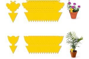 JeoPoom Gelbsticker Sticker Fliegenfänger[50 Stück], Gelbtafeln, Fruchtfliegenfalle, Fliegenfänger, Topfpflanze Gegen Trauermücken Blattläuse, Minierfliegen, Garten, Innenraum, Balkon(Gelb)