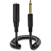 Câble Extension Stéréo 6,35 Mm Angle Droit Mâle Vers Femelle - 50 Cm - Pour Guitare, Ampli, Home Cinéma - Qualité Audio Haute Fidélité