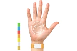 BKSAI 200 Pulseras de Entrada de Tyvek® Pulseras de Seguridad Pulseras Identificativas para Eventos Banda de Control Imprimir en DIN A4, imprimible, plantilla de impresión, disponible para escribir