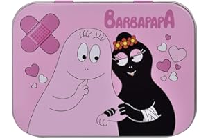 MEVSIM STORE Barbapapa plaster dla dzieci, licencjonowany produkt, metalowe pudełko, 24 plastry, piękne wzornictwo, pudełko do przechowywania dla dzieci, nadaje się do plecaka, torebki