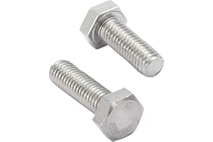AMLOOPH M8 Bolts, M8 X 20mm Hex Head Cap Screws - A2 Grade Stainless Steel Fully Threaded Hex Bolts for Metal Construction Work, Automotive Machinery (Pack Of 20)