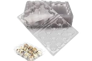 TONGYUNDACHENG Lot de 50 boîtes à œufs de caille - 12 grilles en PVC transparent - Avec couvercle - Pour réfrigérateur