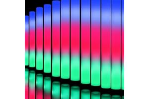 Easymaidi 12Pcs LED Foam Glow Sticks, Foam Light up Sticks Glow Sticks Bulk with 3 Modes Flashing Glow in the Dark Party Supplies for Weddings, Christmas, Festival, Birthday