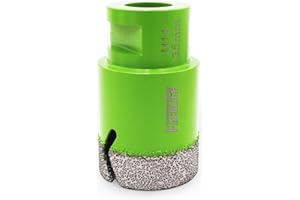 Punta per Trapano Diamantata 35mm- FACHLICH Vacuum Brasato Foretto Diamantato con Filettatura M14 per Porcellana Piastrella Granito Marmo Taglio a Secco