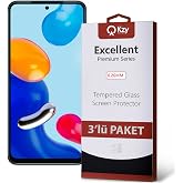 KZY İLETİŞİM Xiaomi Redmi Note 11 ile uyumlu Temperli Ekran Koruyucu Kırılmaz Cam Ekonomik 3'l&uuml; Paket