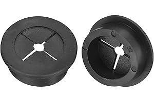 QUARKZMAN 2pz Passacavo per Scrivania, 1-1/4 Pollici (32mm) Passacavo in Gomma Flessibile Copertura Foro Filo per Organizzatore Cavi Scrivania Computer, Nero