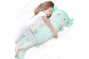 Dalmao 120cm Riesen Axolotl Plüsch Gefülltes Tier, Große Grün Axolotl -Kissen -Kissenspielzeug im Dunklen, Riesigen Schlaftkissen für Kinder, Geburtstag, Ostern