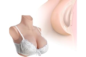 Minaky 8G de Faux Seins Formes en Silicone Mammaires Crossdresser Plaque Mammaire Prothèse Mammaire pour Transgenre Travesti Drag Queen Cosplay Shemale.(Taille XL-D Cup,Blanc)