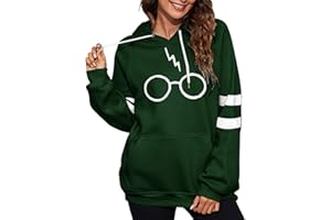 Yuson Girl Felpa Donna con Cappuccio Pullover Felpa con Stampa a Maniche Lunghe Felpe con Cappuccio Autunno Occhiali Harry Potter Cappotto Sportivo Giacca Casual