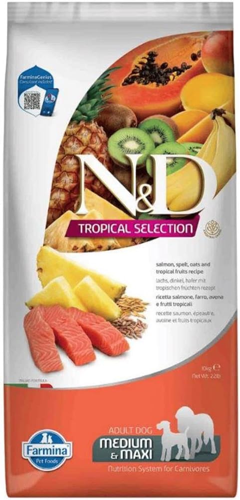 ND N&D Tropical Selection Somonlu ve Tropikal Meyveli Orta ve Büyük Irk Yetişkin Köpek Maması 10 Kg