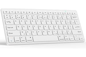 KBCASE Clavier sans Fil Bluetooth pour Tablettes, iPad, iPad Pro, iPad Air, Samsung, Xiaomi, Huawei, Lenovo, Mini Clavier AZERTY Français pour Système iOS, Android,Windows
