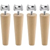 Badem10 Ahşap Mobilya Koltuk Kanepe Sehpa Masa Ayağı Ayakları M8 Civatalı 12 cm + Bağlantı Aparatlı 8'li Set