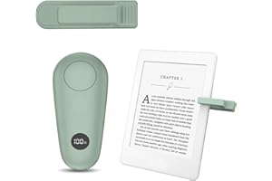 GEKVIVE RF Remote Control Page Turner for Kindle Paperwhite Scribe Accessories, Page Turner Clicker for iPad Tablets Reading Novels Taking, Phone Camera Video Record Triggers Remote, Green Small clip