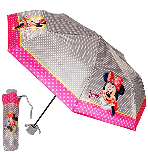 Preisvergleich Produktbild Taschenschirm - " Disney Minnie Mouse " - ø 97 cm - Regenschirm / Kinderschirm / Erwachsenenschirm - für Mädchen / Kinder - Sturmfest - zusammenklappbarer Kinderregenschirm Schirm - Maus Mäuse / Playhouse - Mickey