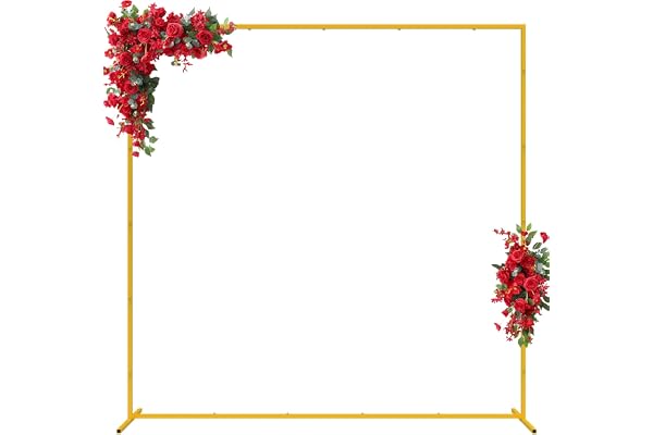 Arches de Mariage rectangulaires en métal doré de 2M*2M pour cérémonie, Arche Florale de Jardin, Fond pour Anniversaire, fête prénuptiale