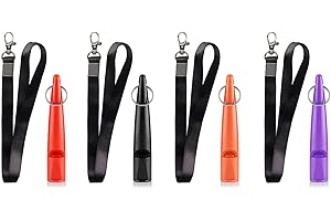 WENJION 4 Pcs Professional Dog Whistles, High Pitch Dog Training Whistle with Lanyard and Keychain, Plastic Silent Dog Whistle for Barking Control and Recall, Long Distance Dog Whistle for All Breeds