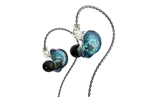 FEDAI TRN CS2 IEM In-Ear-Kopfhörer, 10 mm, 1DD, HiFi, In-Ear-Monitor, Bass-Kopfhörer mit abnehmbarem 2-poligem Kabel für Laufen, Sport, Musiker, Bühne, Kirche (kein Mikrofon, blau)