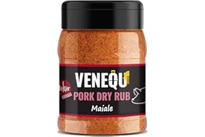 VENEQU BBQ MAIALE DRY RUB 150 gr | Mix di spezie per Barbecue | Ideale per Pork Ribs e Pulled Pork | Marinatura a secco di alta qualità | Ricetta originale Made in Italy