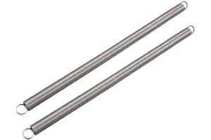 SOURCING MAP sourcingmap 1.2mmx14mmx300mm Manganese Steel Extension Tension Springs Black 2pcs