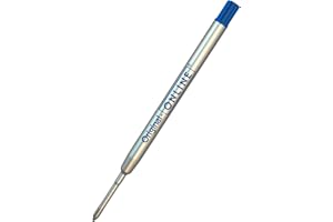 Wkłady zapasowe do długopisów Online, międzynarodowe standardowe, duże wkłady, grubość kreski M (średnia), odporne na działanie wody, 1 sztuka, wkład do długopisu (niebieski), ISO 12757-2 G2