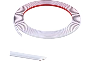 ZAYEJOD 5M White Flexible Moulding Trim,Self-Adhesive Decorative Edging Strip for Tile, Wall, Mirror, Ceiling, Floor, Panel, Cabinet，Peel and Stick PVC Mirrior Frame Trim,8MM
