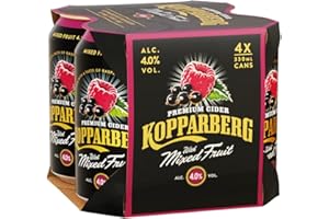 Kopparberg Premium Cider with Mixed Fruit, 4 x 330ml