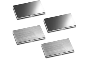 XIAOWANWAN 4 Stück Visitenkartenetui Edelstahl,Visitenkarten Aufbewahrung,Ultradünn Business Visitenkarten Etui für Damen Herren,Ausweis Bankkarte Kreditkartenetui (Stil 1)