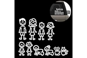 TownStix (Set di 10) Famiglia Felice Auto Etichetta, Impermeabile