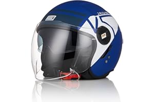 ORIGINE Casco Moto Jet Casco Scooter con Doppia Visiera Omologato ECE 22-06
