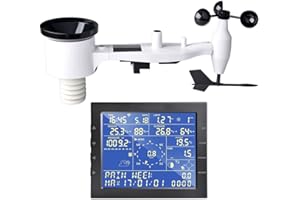 ECOWITT Weather Stations WS2320, 7 in 1 Wireless Smart Weather Station with Outdoor Sensor Solar Powered, Indoor LCD Display Receive Weather Forecast for Home Garden Farm, 868 MHZ