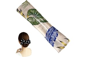 Traziewell French Hair Bun Fashion Printed Fabric Bun Band Deft Bun Hair Multicolor Cloth Hair Clip for Women Girl Different Hair Types BS000130