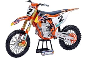 NEWRAY New Ray | Moto KTM 450 SX-F Factory Racing Team 2019 | Réplique Miniature Officielle | Pilote Cooper Webb #2 | Modèle Diecast Multicolore | Idée Cadeau Fan de Motocross | 58213