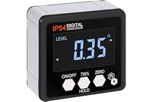 AUTOUTLET Inclinómetro Digital, Buscador de Ángulo, Protractor 4 * 90 ° LCD Indicador de Nivel Digital Indicador de Bisel con Base Magnética, Impermeable Transportador Medidor de Ángulo Carpintería