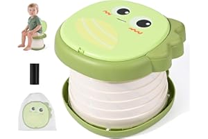 Apritsce Nocnik dla dzieci, przenośna składana toaleta dla dzieci, do użytku na zewnątrz, deska sedesowa od 1 roku, pojemniki podróżne z 15 zapasowymi workami, 23,5 x 20 cm