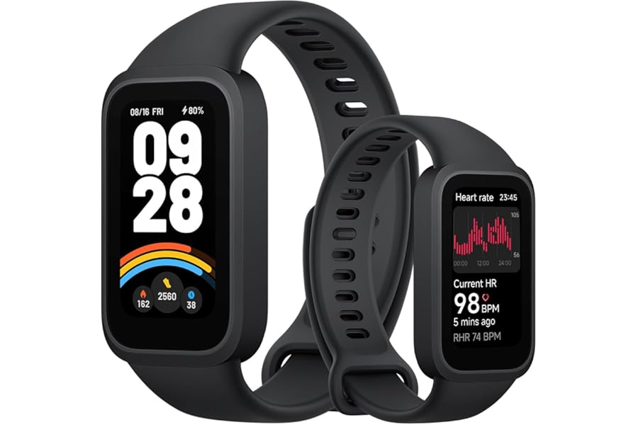 XIAOMI Smart Band 9 Active, 1.47" TFT Screen, Health Monitoring: SpO2, Heart Rate, Sleep and Stress, 50 Sport Modes, Water Resistance 5 ATM, Battery Life 18 days, Black
