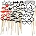 Price comparison product image LIFECART 38PCS Colorful Masks Props On A Stick Mustache Photo Booth Party Fun Wedding Christmas Birthday Favor
